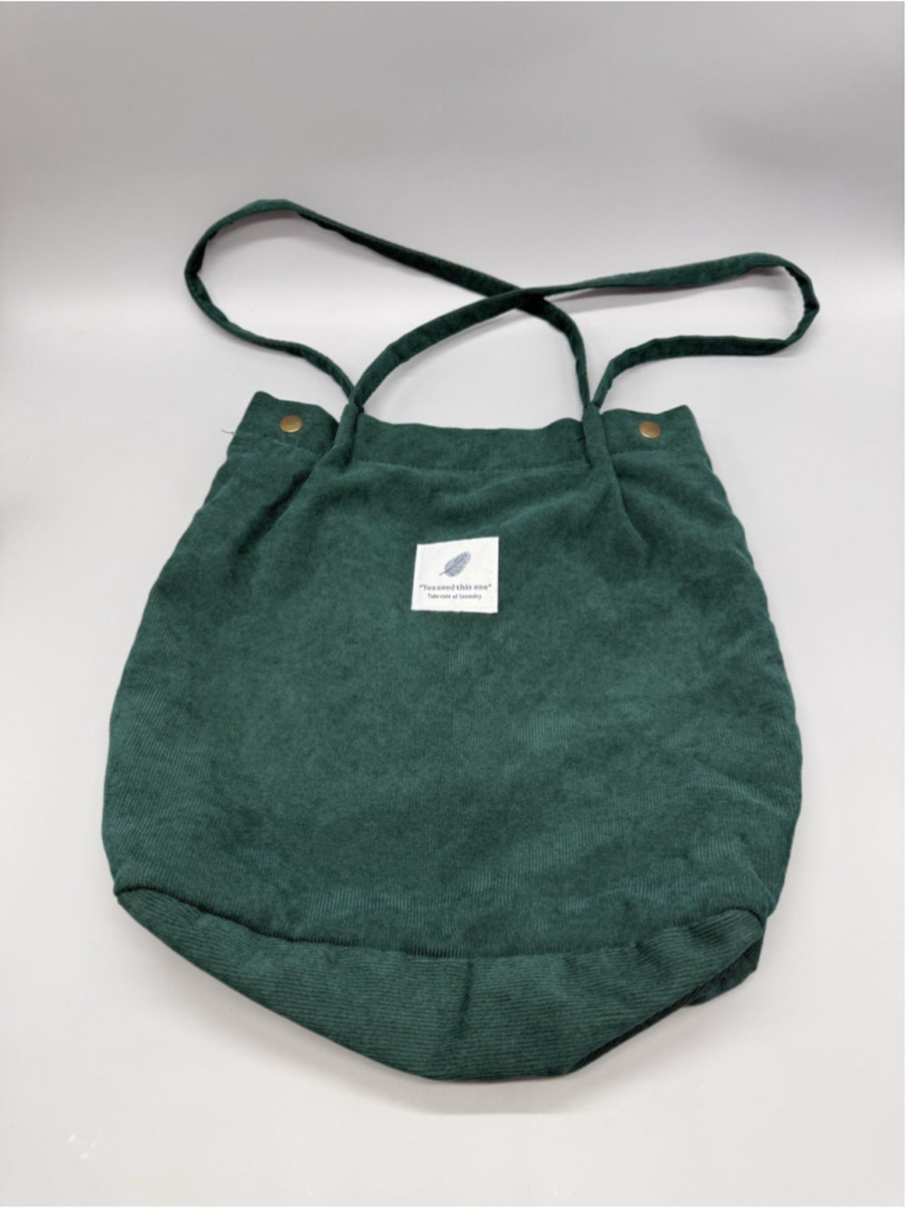 Dark Green Corduroy Tote Bag Women Shoulder Handbag Aesthetic School Book Purse